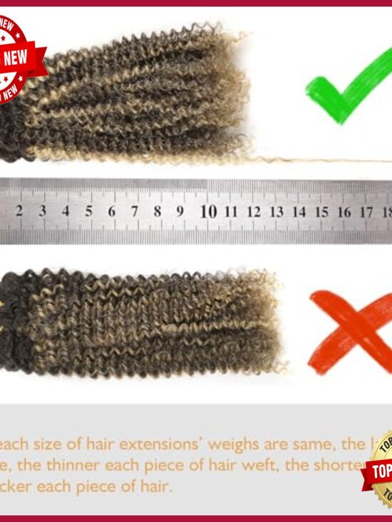 Curly Clip-In Hair Extensions 16 Inch Remy Human Hair 120g main image 5